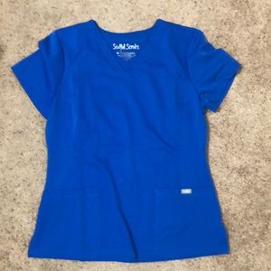 Royal blue scrub top